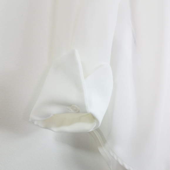 Mango Off White Flowy Button Up Shirt Size 4 - Picture 7 of 15